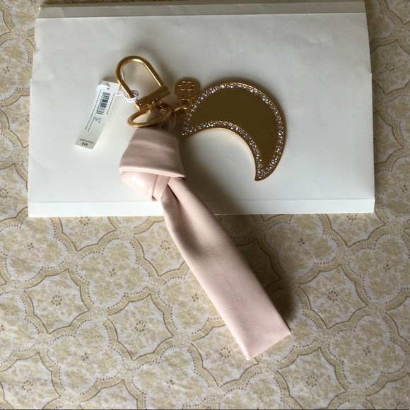 Tory Burch Leather Bow Key Fob, Shell Pink - Picture 3 of 8